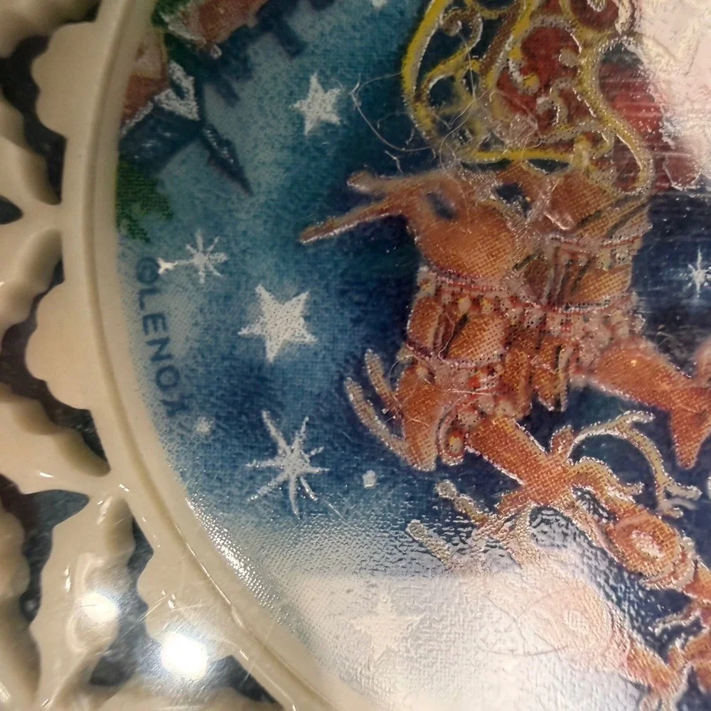 Lenox Twas The Night Before Christmas Porcelain Ornament Santa Sleigh 1993